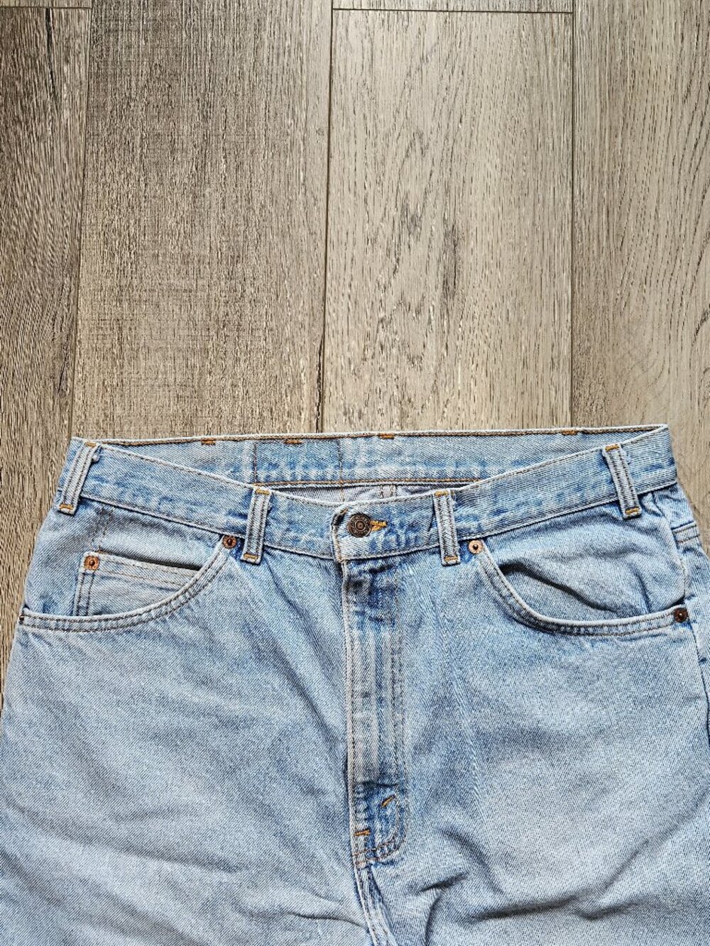 Men's Vintage Levi Strauss Orange Tab Light Blue Washed Denim Jeans Sz 36x24 - Picture 3 of 10
